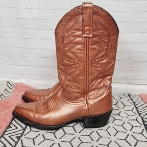 LAREDO BRUSHED BRONZE COWBOY BOOTS, SZ 7.5 Standard Width